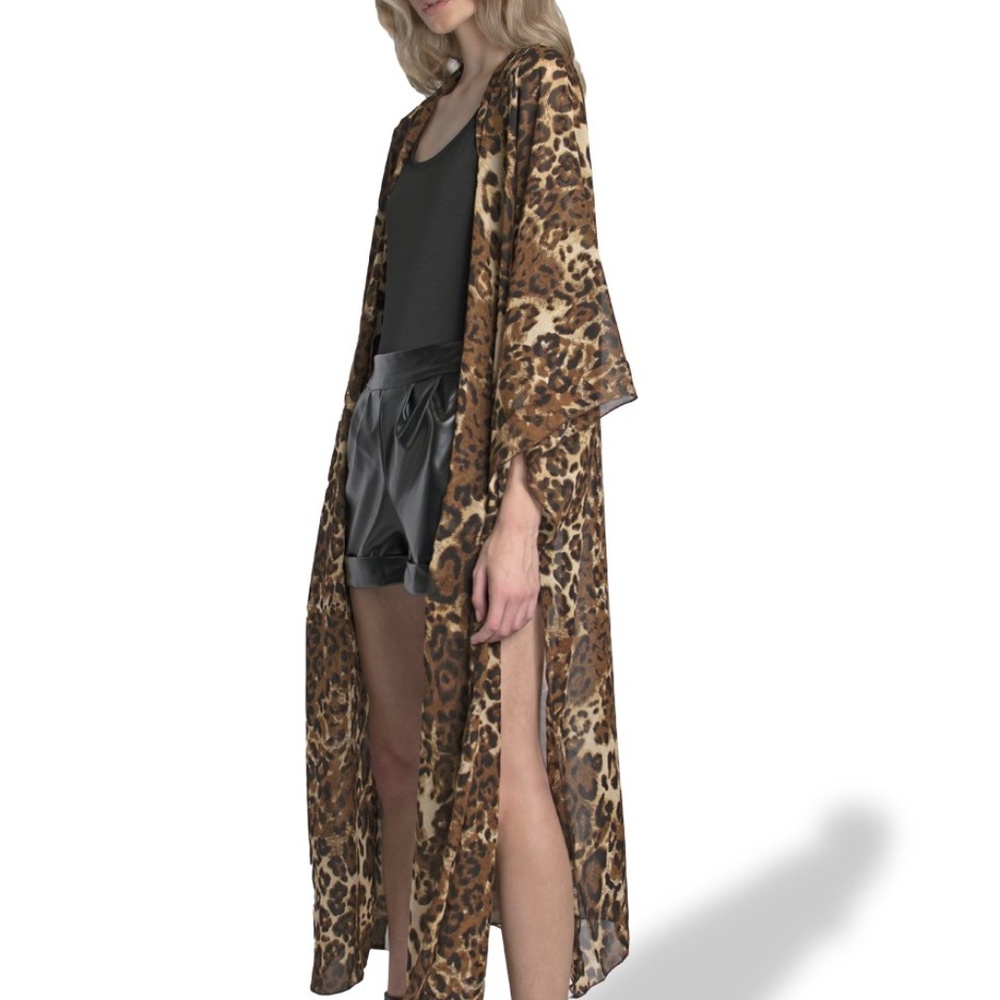 Leopard Kimono Caftan Coverup